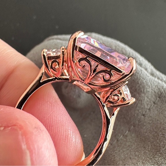 Pink CZ set in rose gold fashion ring by Joan Boyce - Picture 10 of 14